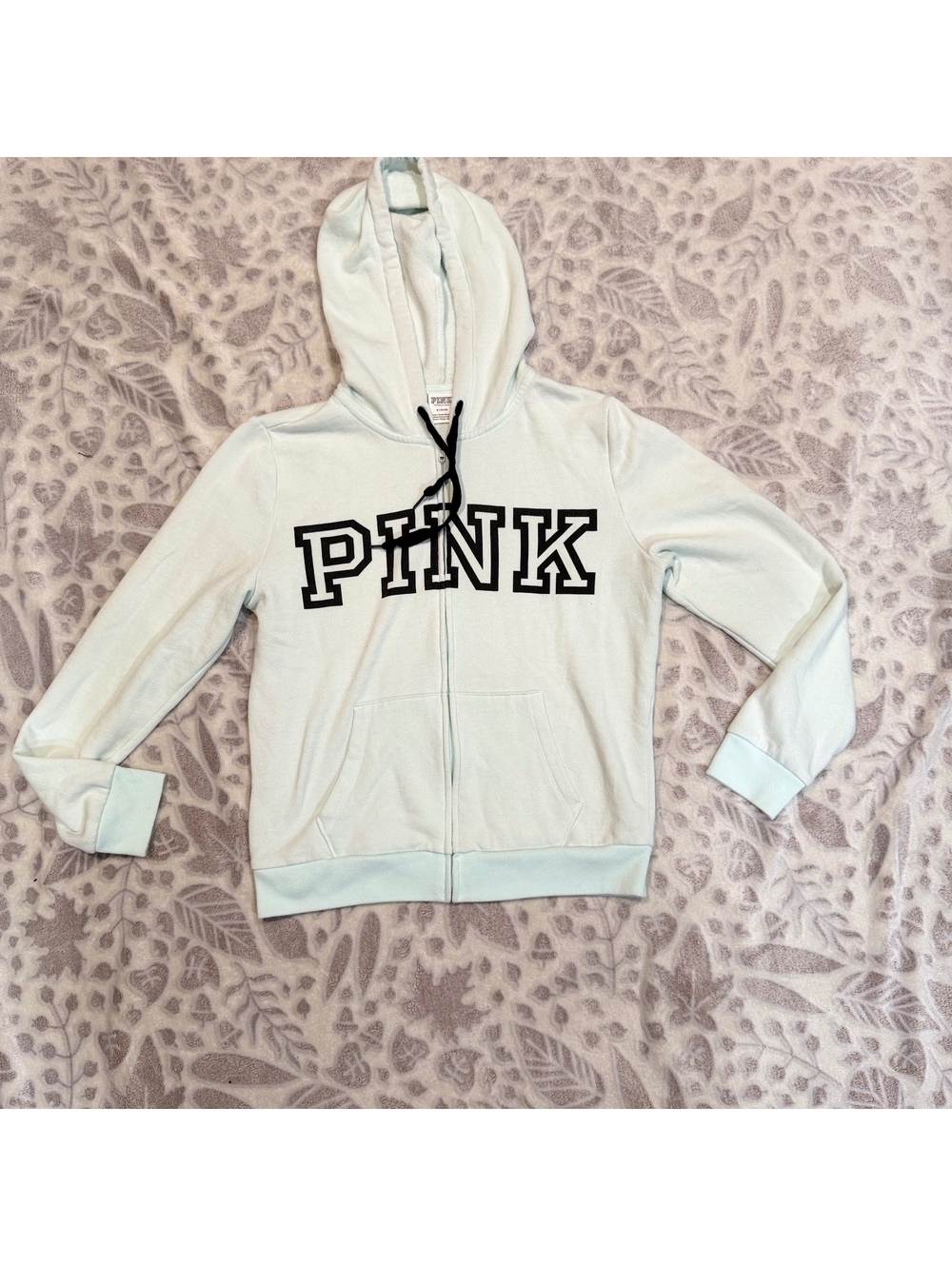 PINK Victoria's Secret Y2K Cozy Full Zip Hoodie Mint Green Women's M